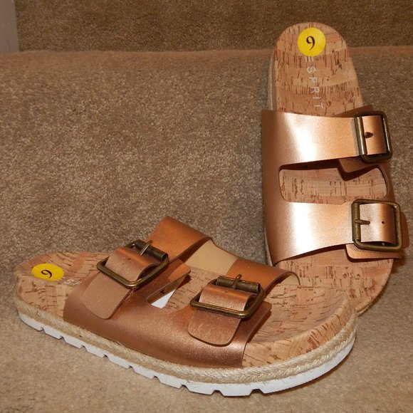 NEW ESPRIT Rose Gold Brielle Sandals sz 9 - Picture 1 of 2